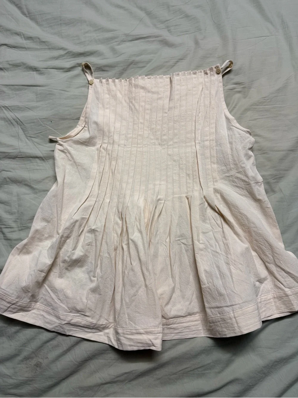 Women’s Cream Pintuck Cotton Tank Top